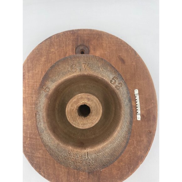Antique R.S. H.M. Chicago Wooden Hat Block Mold Detachable Base - Picture 3 of 16